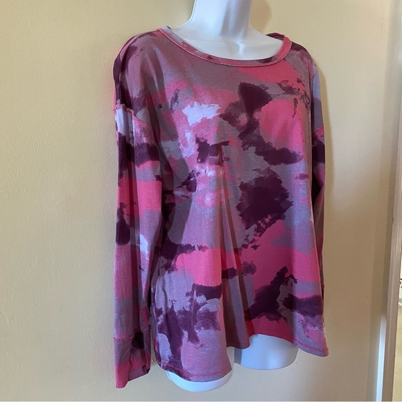 Seed to Style Women Purple & Pink Long Sleeve 100% Organic Cotton Blouse Size L - Picture 3 of 10
